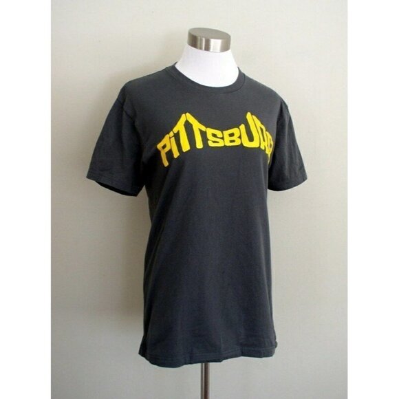 Next Level Pittsburgh Graphic Tee Gray Yellow Sz S - Picture 3 of 5